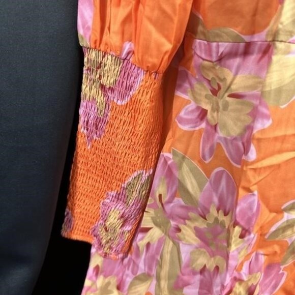 **In The Style** Midi Dress with Button Closure and Smocked Cuffs 14 NWT - Picture 11 of 14